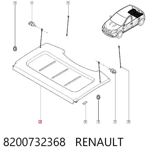 Bandeja trasera 8200732368 Renault (RVI)