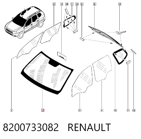 Parabrisas 8200733082 Renault (RVI)