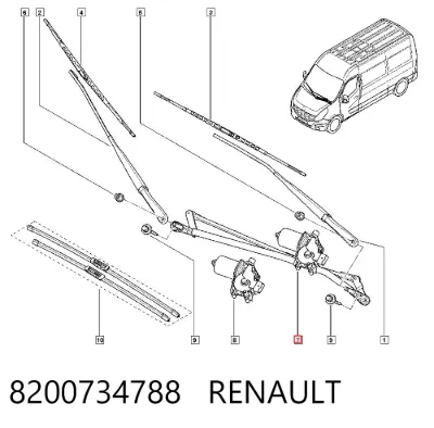 Trapezio del limpiaparabrisas RENAULT 8200734788