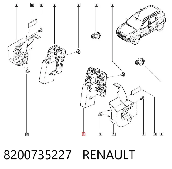 Cerradura 8200735227 Renault (RVI)