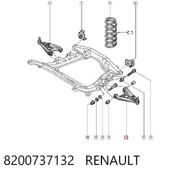 Brazo inferior izquierdo de la suspensión delantera 8200737132 Renault (RVI)