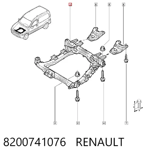 Puente delantero 8200741076 Renault (RVI)