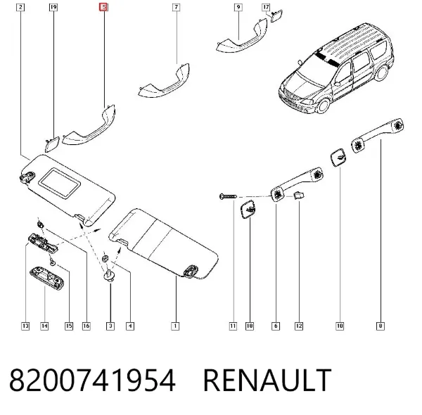 Asa de techo 8200741954 Renault (RVI)