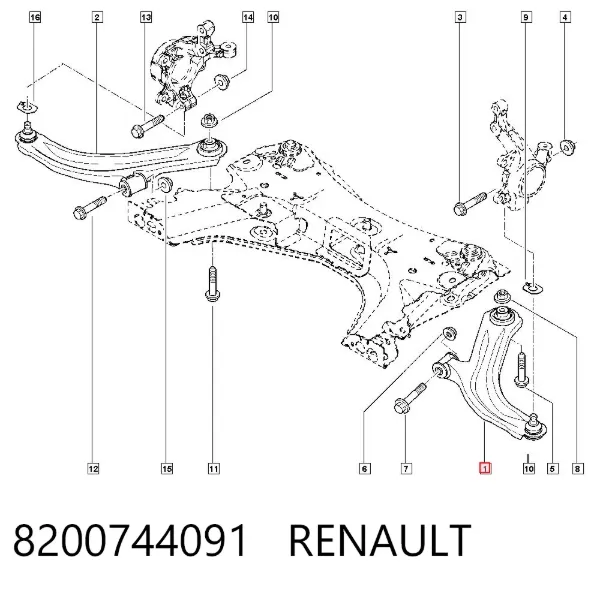 Brazo inferior izquierdo de la suspensión delantera 8200744091 Renault (RVI)