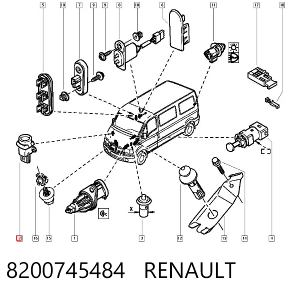 Interruptor de emergencia de combustible 8200745484 Renault (RVI)