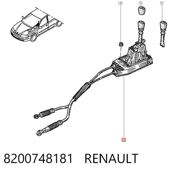 Palanca de cambios 8200748181 Renault (RVI)