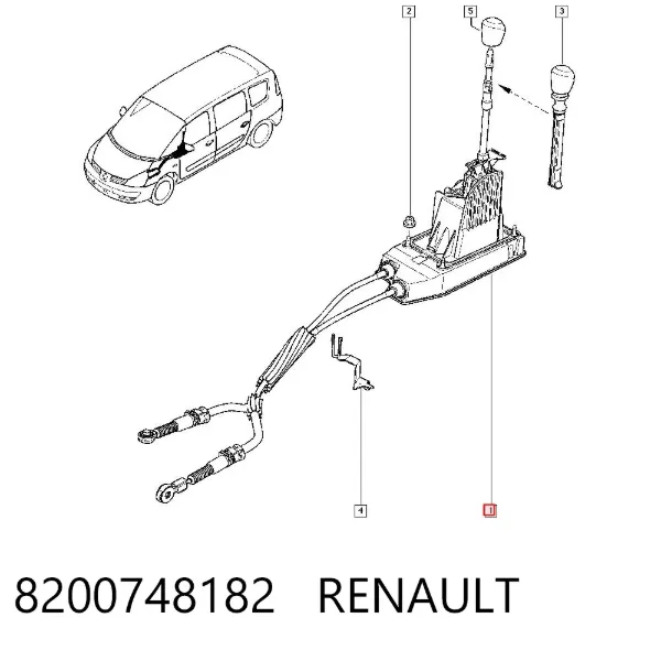 Palanca de cambios 8200748182 Renault (RVI)