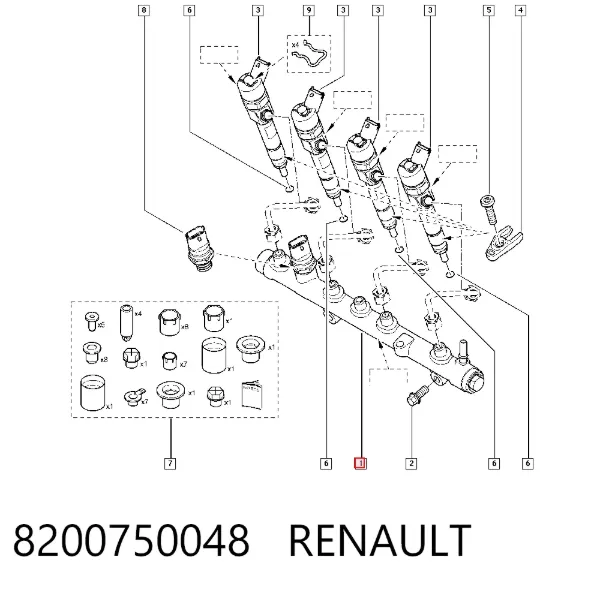Rampa de combustible 8200750048 Renault (RVI)