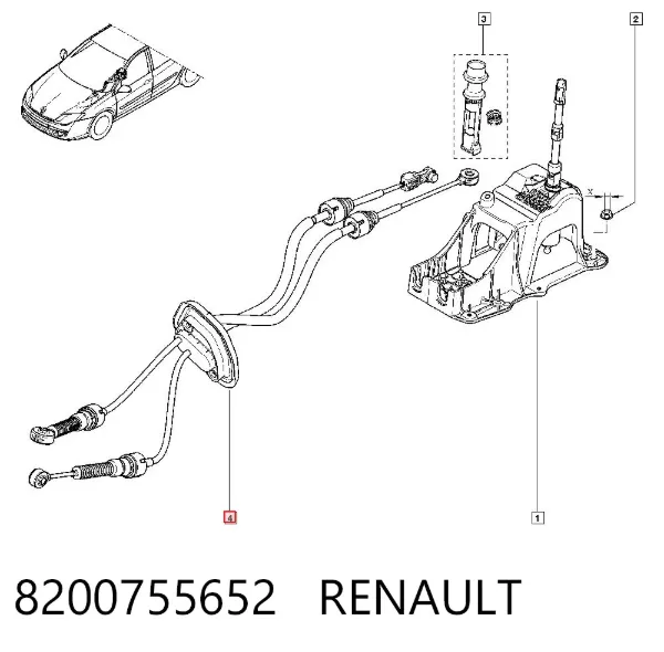 Cables de caja de cambios 8200755652 Renault (RVI)