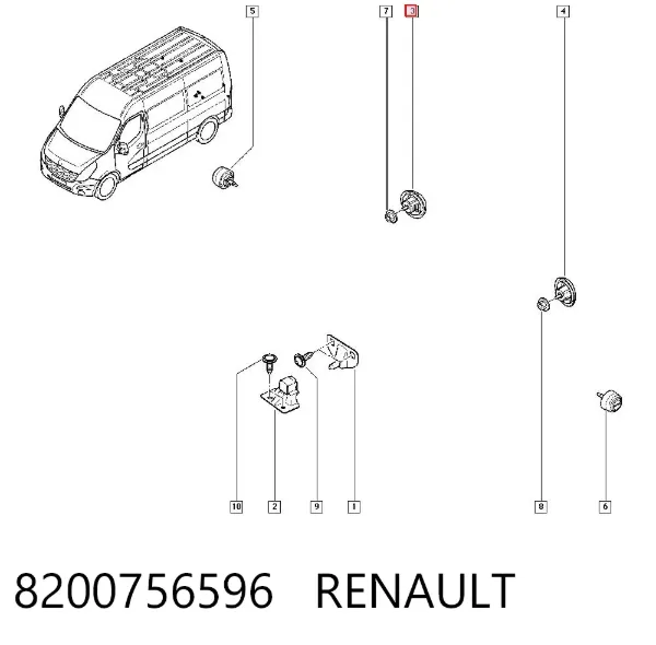 Tope de puerta 8200756596 Renault (RVI)
