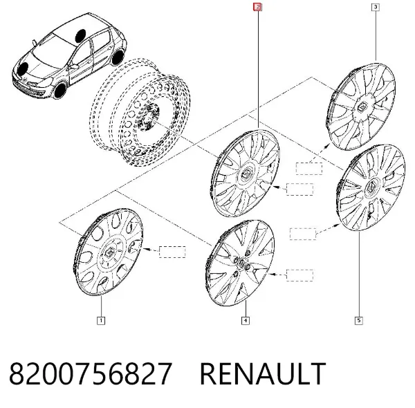 Tapacubos 8200756827 Renault (RVI)