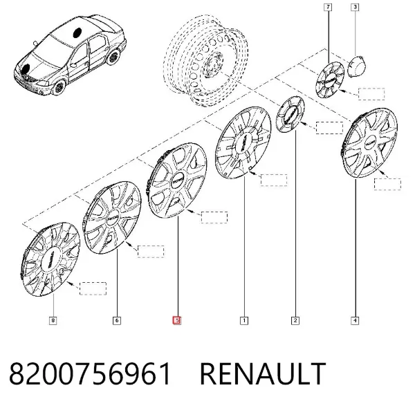 Tapacubos 8200756961 Renault (RVI)