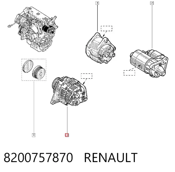 Alternador 8200757870 Renault (RVI)