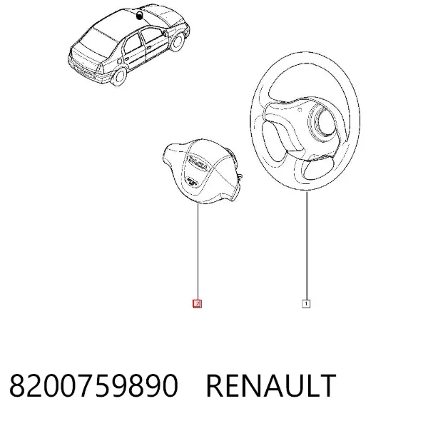 Airbag de volante 8200759890 Renault (RVI)