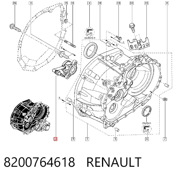 Desembrague central, embrague 8200764618 Renault (RVI)