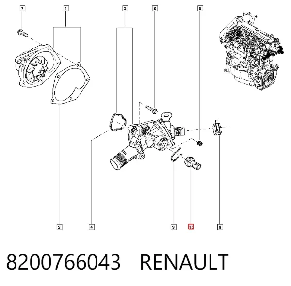 Sensor de temperatura 8200766043 Renault (RVI)