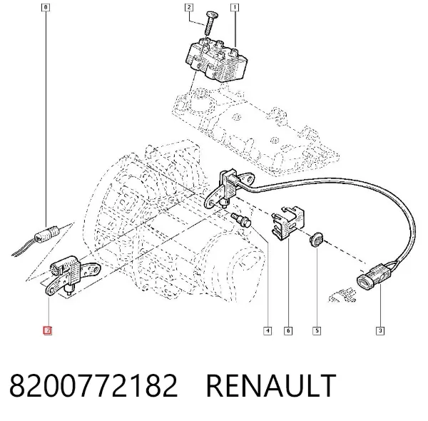 Sensor de cigüeñal 8200772182 Renault (RVI)