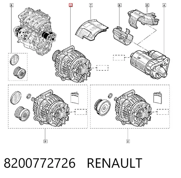 Alternador 8200772726 Renault (RVI)