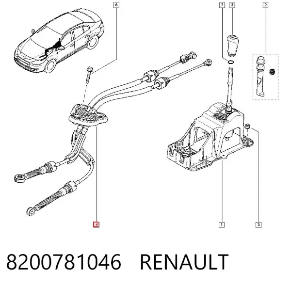 Cables de caja de cambios 8200781046 Renault (RVI)