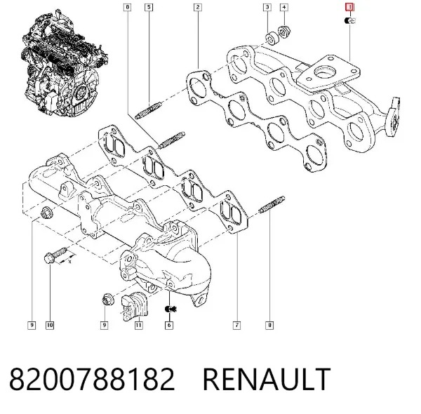 Colector de escape 8200788182 Renault (RVI)