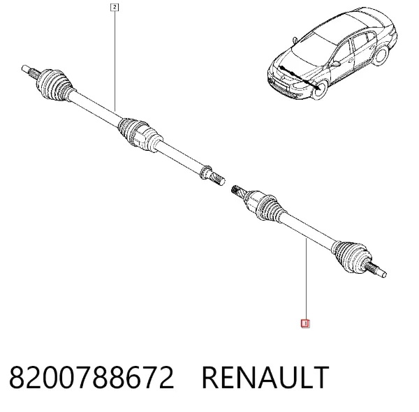 Semieje delantero izquierdo 8200788672 Renault (RVI)