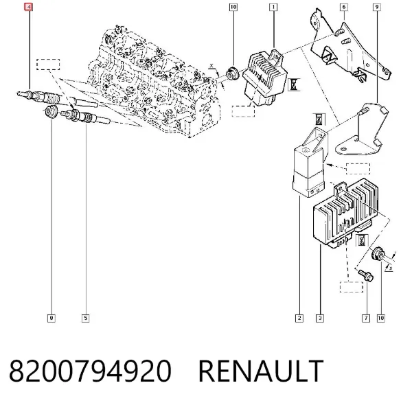Bujía de precalentamiento 8200794920 Renault (RVI)