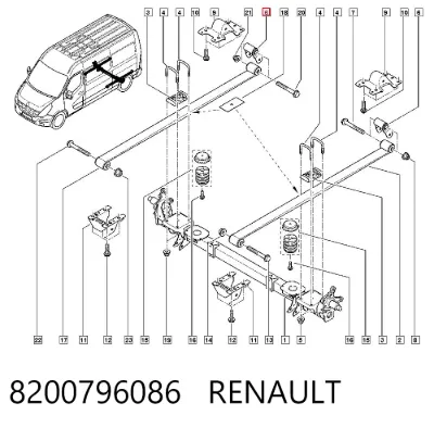 Gemela de ballesta trasera RENAULT 8200796086