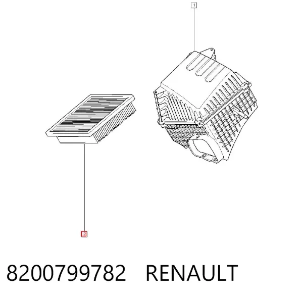 Filtro de aire 8200799782 Renault (RVI)