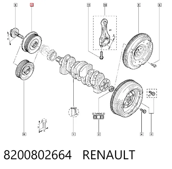 Polea de cigüeñal 8200802664 Renault (RVI)