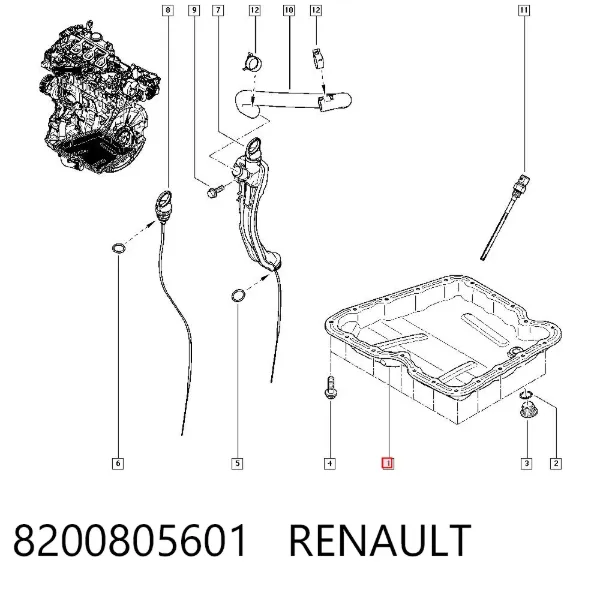 Cárter de aceite del motor 8200805601 Renault (RVI)