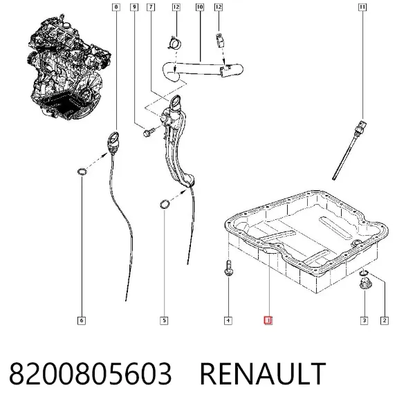 Cárter de aceite del motor 8200805603 Renault (RVI)