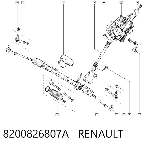 Columna dirección 8200826807A Renault (RVI)