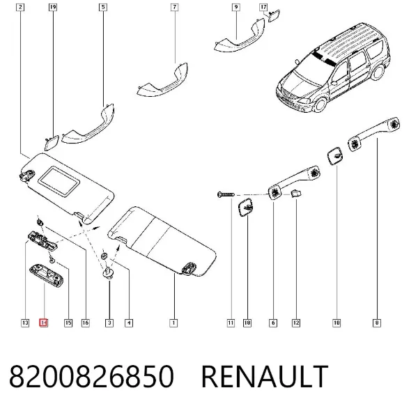 Estuche para gafas 8200826850 Renault (RVI)