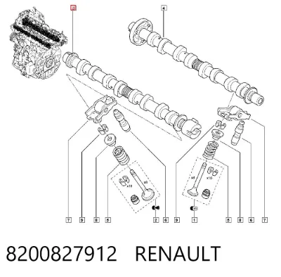 Árbol de levas de admisión RENAULT 8200827912
