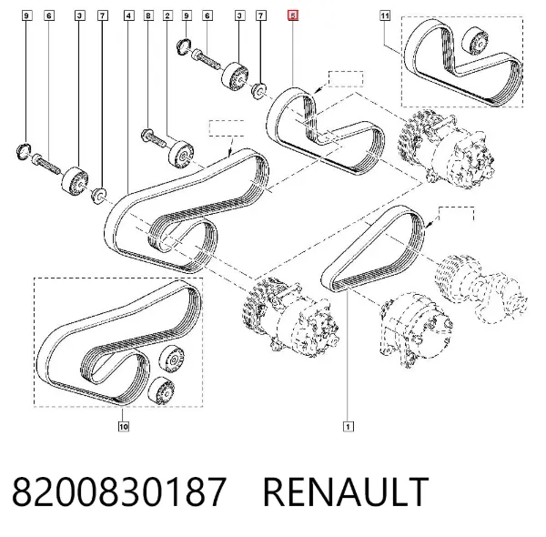 Correa de alternador 8200830187 Renault (RVI)