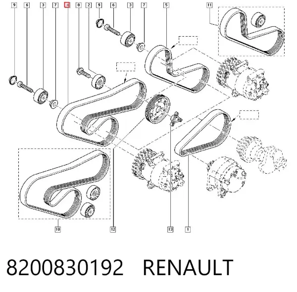 Correa de alternador 8200830192 Renault (RVI)