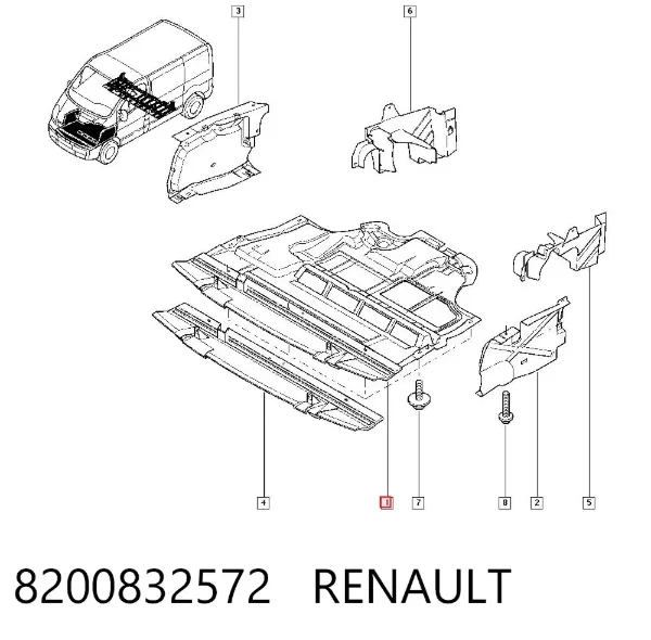 Protección motor / empotramiento 8200832572 Renault (RVI)