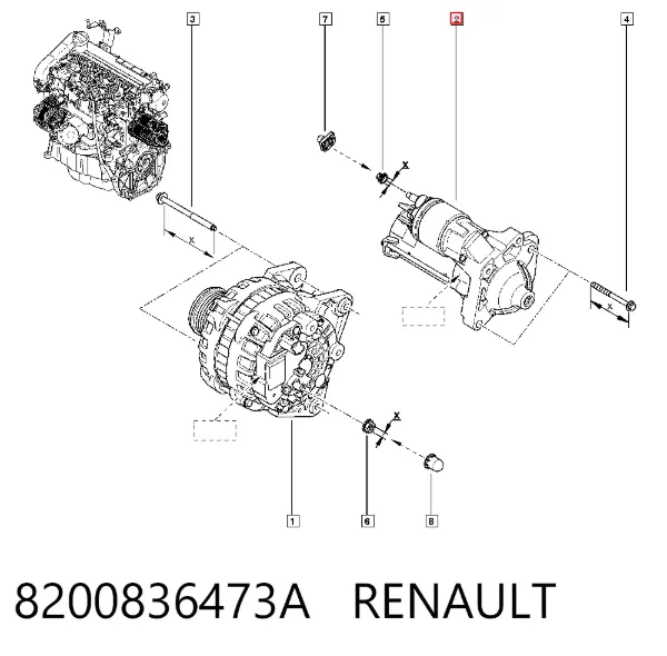 Motor de arranque 8200836473A Renault (RVI)