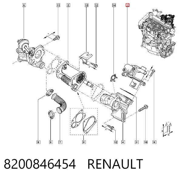 Válvula EGR 8200846454 Renault (RVI)
