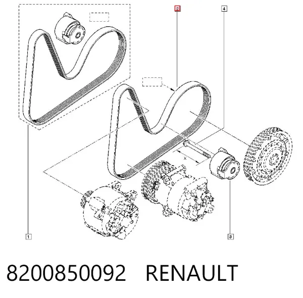 Correa de alternador 8200850092 Renault (RVI)