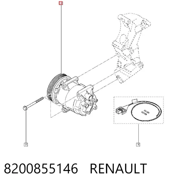 Compresor de aire acondicionado 8200855146 Renault (RVI)