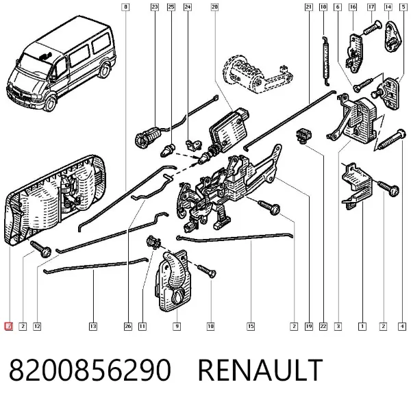 Manija exterior derecha de puerta corrediza 8200856290 Renault (RVI)