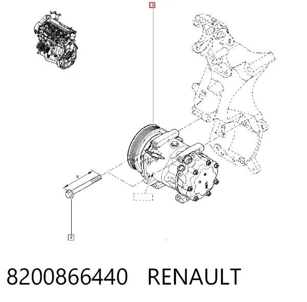 Compresor de aire acondicionado 8200866440 Renault (RVI)