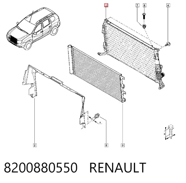 Radiador 8200880550 Renault (RVI)