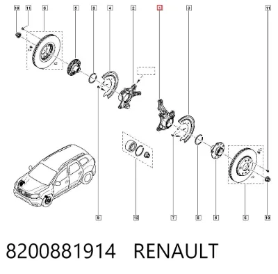 Mangueta delantera izquierda RENAULT 8200881914