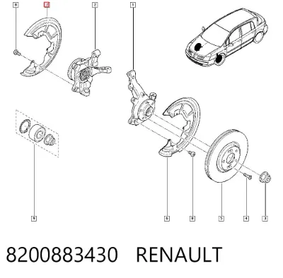 Protector de disco de freno delantero derecho RENAULT 8200883430