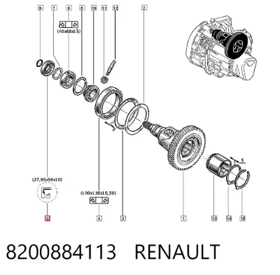 Retén del semieje delantero RENAULT 8200884113