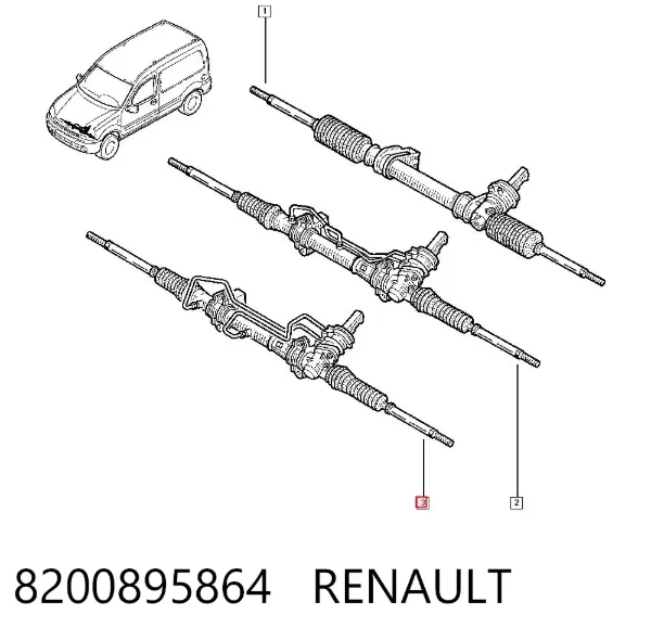 Cremallera de dirección 8200895864 Renault (RVI)