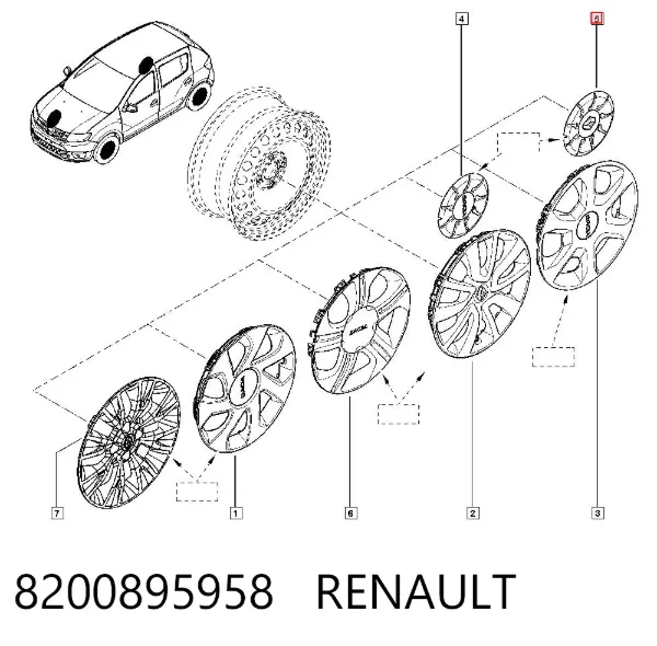 Tapacubos 8200895958 Renault (RVI)