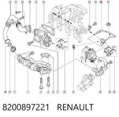 Sensor de temperatura de gases de escape antes de la turbina RENAULT 8200897221